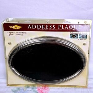 Design it Address Plaque‎ Elegant Custom Simple Oval Satin Brass Brushed Nickel